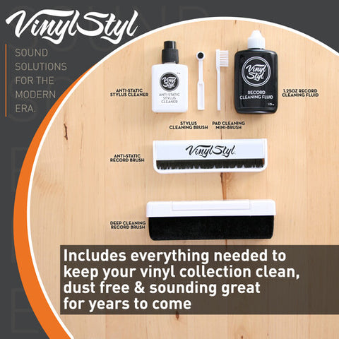 Vinyl Styl® Ultimate Vinyl Record Care Kit - Record & Stylus Brushes And Fluid VINYL