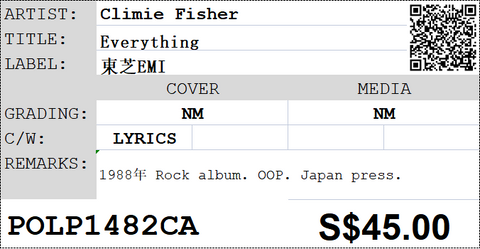 [Pre-owned] Climie Fisher - Everything LP 33⅓rpm