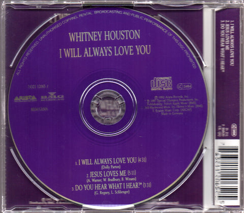 Whitney Houston - I Will Always Love You Single CD