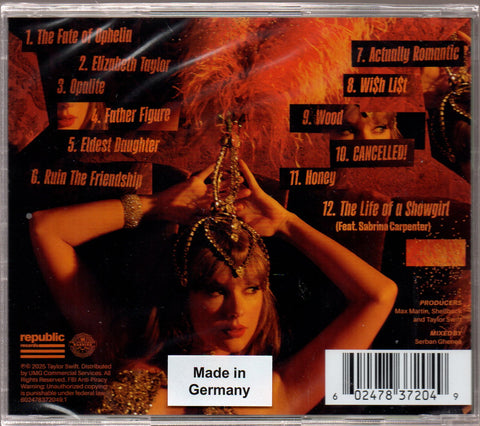 Taylor Swift - The Life Of A Showgirl CD (Sweat & Vanilla Perfume Edition)