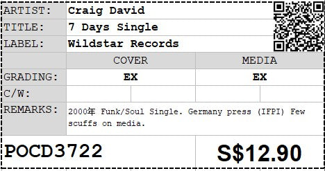 [Pre-owned] Craig David - 7 Days Single (Out Of Print)