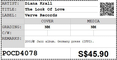[Pre-owned] Diana Krall - The Look Of Love (Out Of Print)