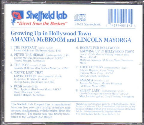 Sheffield Lab - Growing Up In Hollywood Town AMANDA McBROOM & LINCOLN MAYORGA CD