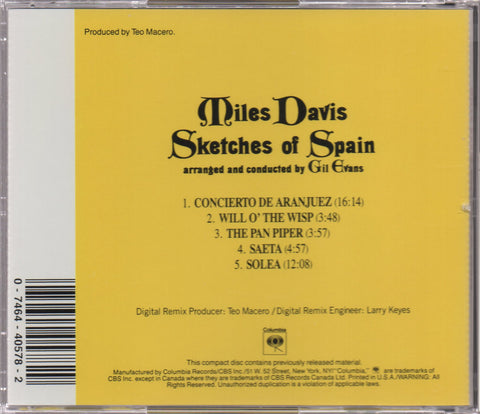 Miles Davis - Sketches Of Spain CD