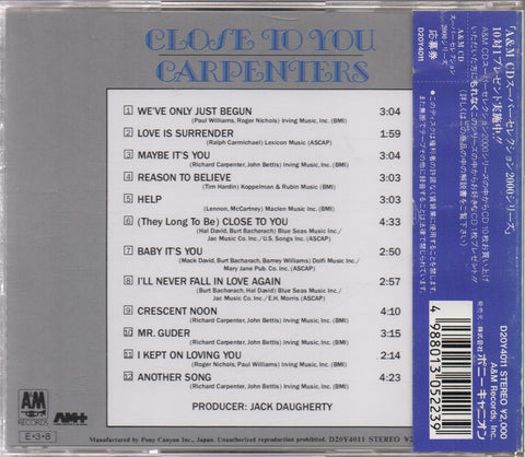 Carpenters - Close To You CD