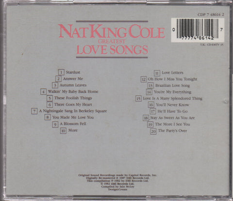 Nat King Cole - GREATEST LOVE SONGS CD