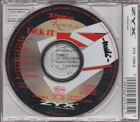 20 Fingers Feat. Roula - Lick It Single CD