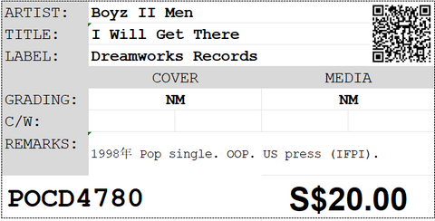 [Pre-owned] Boyz II Men - I Will Get There Single