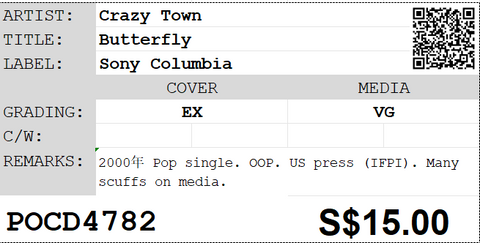 [Pre-owned] Crazy Town - Butterfly Single