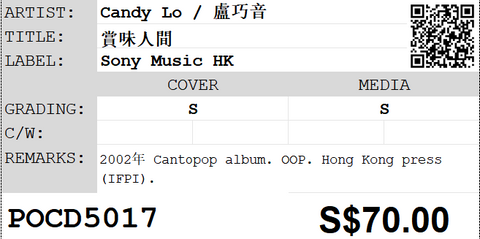 [Pre-owned] Candy Lo / 盧巧音 - 賞味人間 2CD