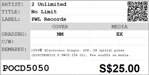 [Pre-owned] 2 Unlimited - No Limit Single CD