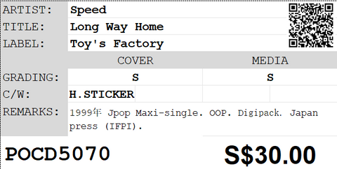 [Pre-owned] Speed - Long Way Home Maxi-Single CD