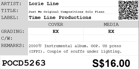 [Pre-owned] Lorie Line - Just Me Original Compositions Solo Piano CD