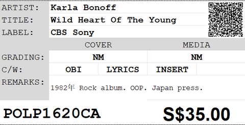 [Pre-owned] Karla Bonoff - Wild Heart Of The Young LP 33⅓rpm