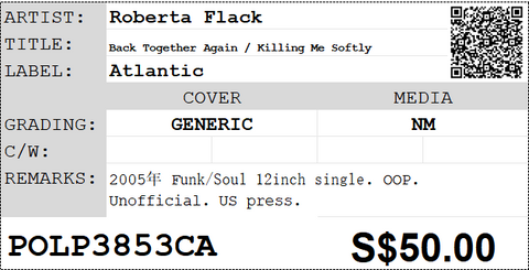 [Pre-owned] Roberta Flack - Back Together Again / Killing Me Softly 12inch Single 33⅓rpm