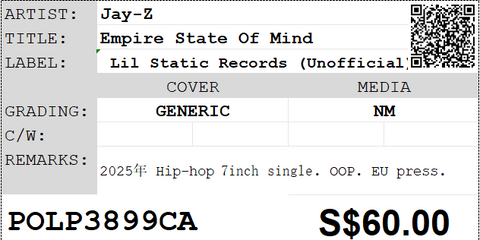 [Pre-owned] Jay-Z - Empire State Of Mind 7inch Single 45rpm