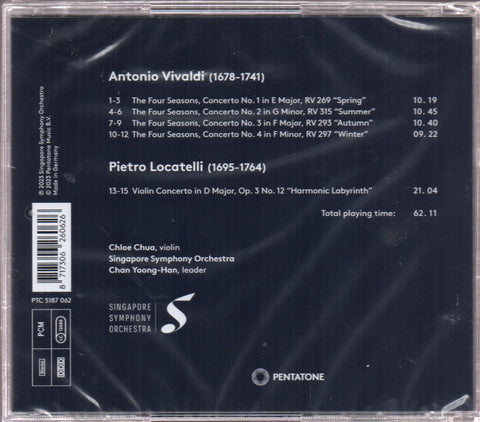 Chloe Chua / 蔡珂宜 , Singapore Symphony Orchestra - Vivaldi Four Seasons & Locatelli Harmonic Labyrinth CD