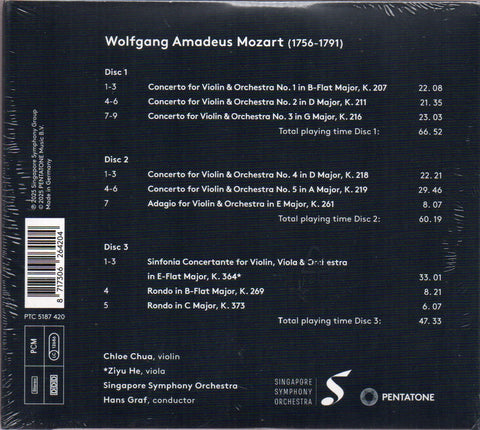 Chloe Chua / 蔡珂宜 - Mozart Violin Concertos 3CD
