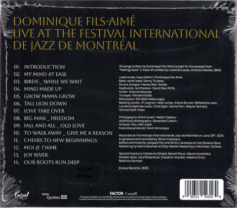 Dominique Fils-Aimé - Live At The Festival International de Jazz de Montreal CD
