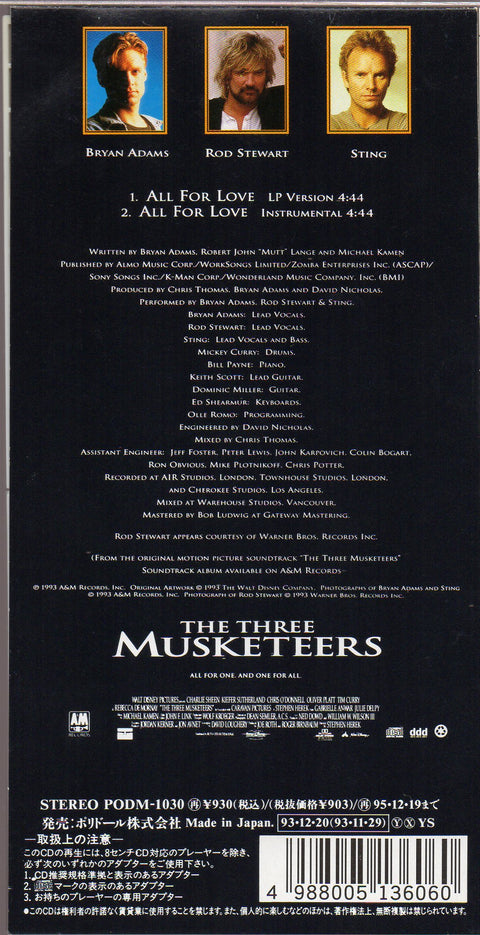 [Pre-owned] Bryan Adams, Rod Stewart & Sting - All For Love 3inch Single CD