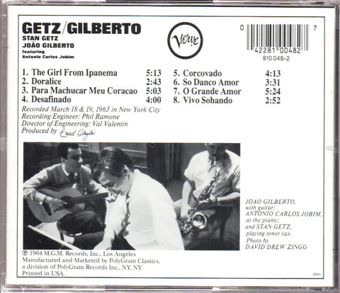 [Pre-owned] Stan Getz / João Gilberto - Self Titled CD