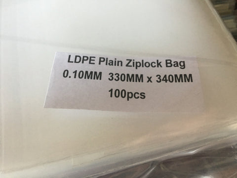 High Quality Vinyl Record Ziplock Bag 100pcs ( Thickness 0.10mm / 330mm x 340mm)
