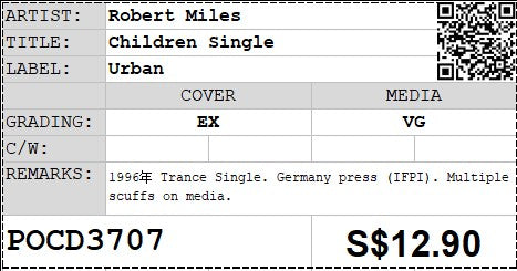 [Pre-owned] Robert Miles - Children Single (Out Of Print)
