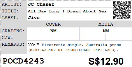 [Pre-owned] JC Chasez - All Day Long I Dream About Sex Single (Out Of Print)
