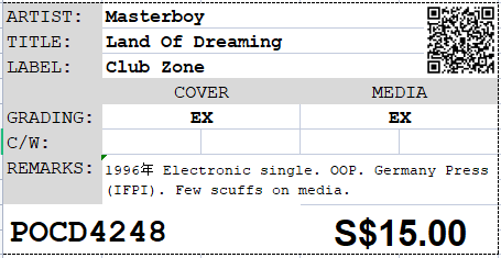 [Pre-owned] Masterboy - Land Of Dreaming Single