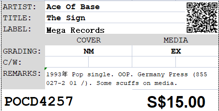 [Pre-owned] Ace Of Base - The Sign Single
