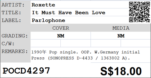 [Pre-owned] Roxette - It Must Have Been Love Single