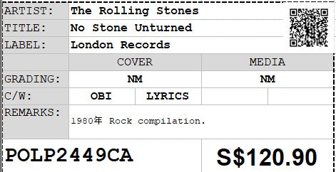 [Pre-owned] The Rolling Stones - No Stone Unturned LP 33⅓rpm (Out Of Print)