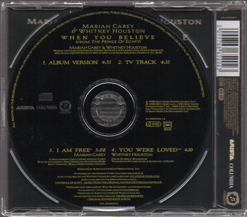 Mariah Carey & Whitney Houston - When You Believe Single VINYL